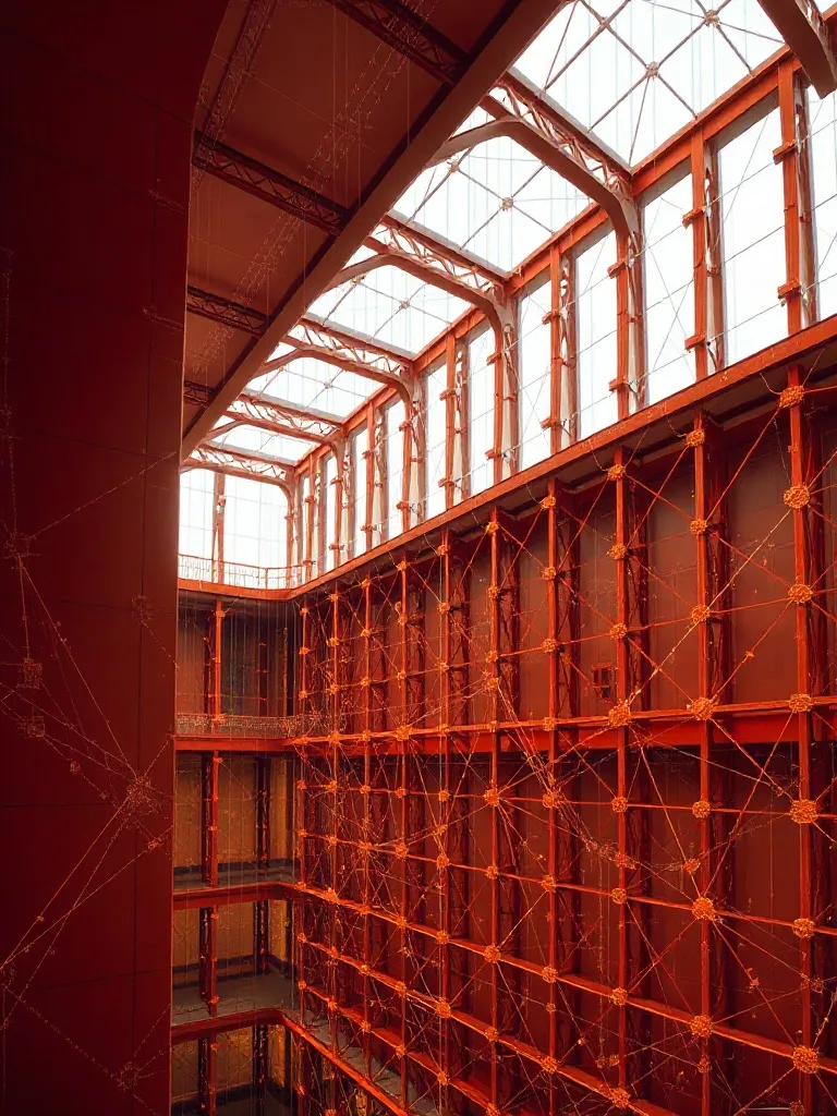 Abstract architectural visualization of complex geometric gr